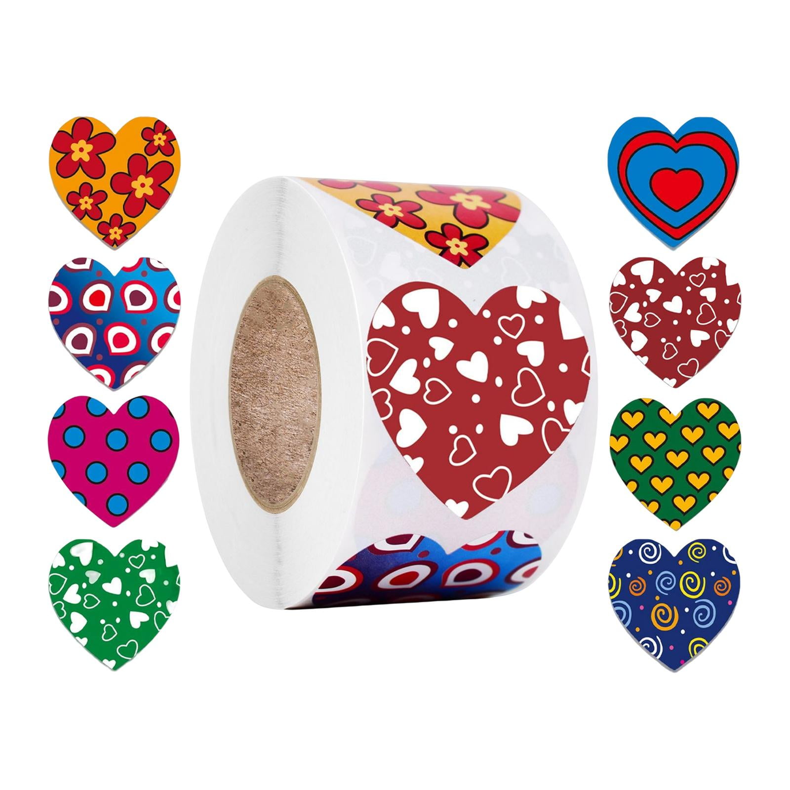 Milageto 2-6pack 500Pcs Funky Heart Stickers Love Decorative Sticker for Valentine'S Day 4 Pcs