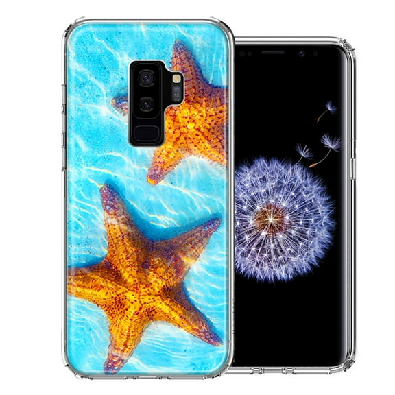 MUNDAZE For Samsung Galaxy S9 Plus Ocean Starfish Design Double Layer Phone Case Cover