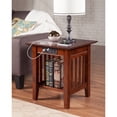 thumbnail image 2 of AFI Table d'Appoint en Bois Massif avec Chargeur USB Ensemble de 2 Noyer, 2 of 10