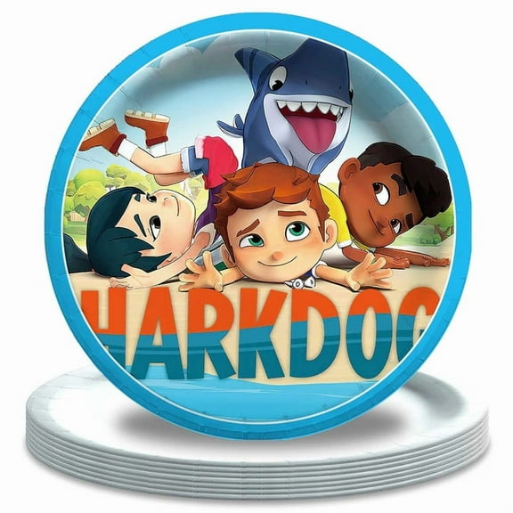 Sharkdog Plates Party Supplies Birthday Decorations Tableware Disposable Dinnerware
