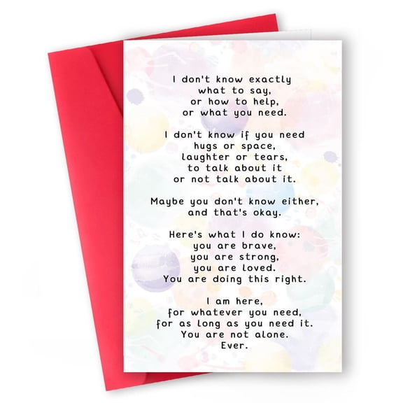 Empathy Greeting Card – "I Am Here for You" Inspirational Message – Encouragement Card with Envelope – Perfect for Support, Friendship, and Comfort