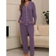 thumbnail image 3 of Conjunto de pijama ZMJ, camisa de manga larga y pantalones de pijama para mujer, 3 of 8