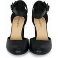 thumbnail image 5 of Chariot & Co: Posh- Women's Round Toe Ankle Strap Buckle High Heel Dress Pumps - Comfort Foam Sandals (Black Pu, 6.5), 5 of 6