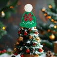 thumbnail image 5 of Mini Santa Hat Small Christmas Knit Hats for Christmas Tree Top Xmas Ornaments Crafts Wine Bottle Holders Decor Festival Scene Decoration, 2.36 x 2.75 Inch, 5 of 6