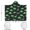 thumbnail image 3 of Wearable Blanket,Black Cartoon Dinosaurs Pattern Hooded Wearable Flannel Blanket for Adults & Teens with Buckle,Winter Poncho Shawl Wrap Cape,50"x60", 3 of 5