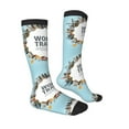 thumbnail image 3 of Picia Women Crew Soft Moisture-wicking Socks World Travel Pattern Design Cotton Socks, One Size fit All, 3 of 9