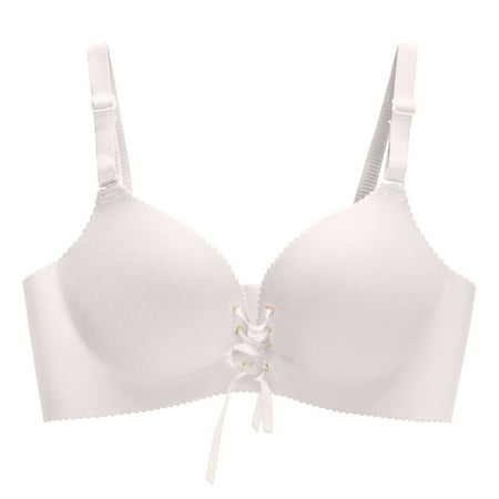 

Womens Bra Comfortable Breathable Smooth Lace Adjustable Gather Spring Summer Solid Color Underwear For Women