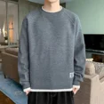 thumbnail image 5 of Suéter de punto de manga larga para hombre, jersey de otoño e invierno, tejido de punto de color sólido, ropa popular coreana original, informal, 5 of 5