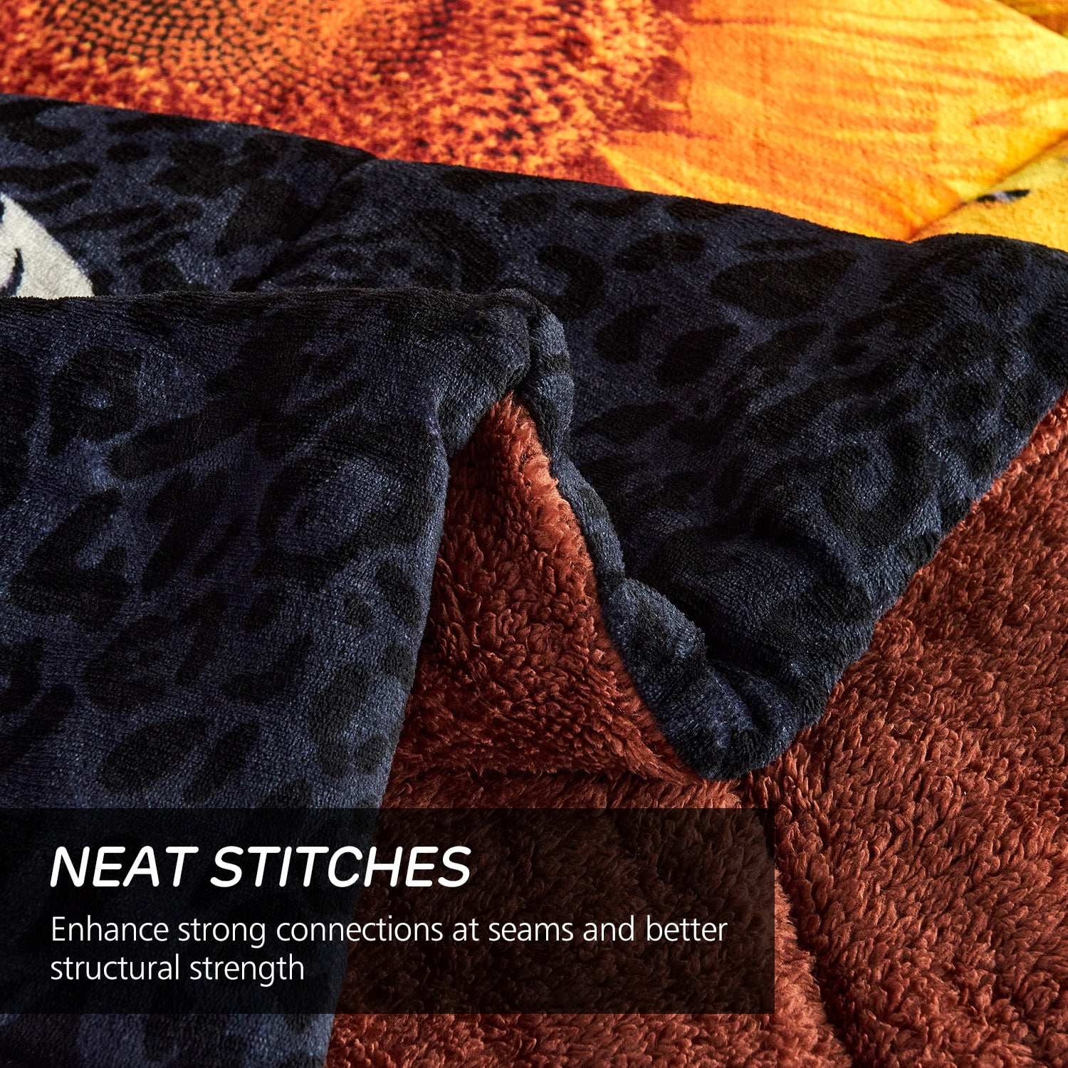 JML Sherpa Fleece Blanket 3-Piece,Reversible Winter Warm Bed Blanket,Queen,75"x83"