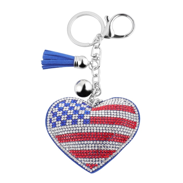 American Flag Keychain Key Ring Handbag Hanging Gift Pendant Decorations (US Flag)