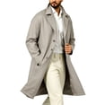 thumbnail image 6 of NOLVAREN Men's Long Trench Coat, Water-Repellent Button Front Jacket with Peak Lapel, Lining and Exterior Pockets for Casual and Work Wear S - 3XL, 6 of 8