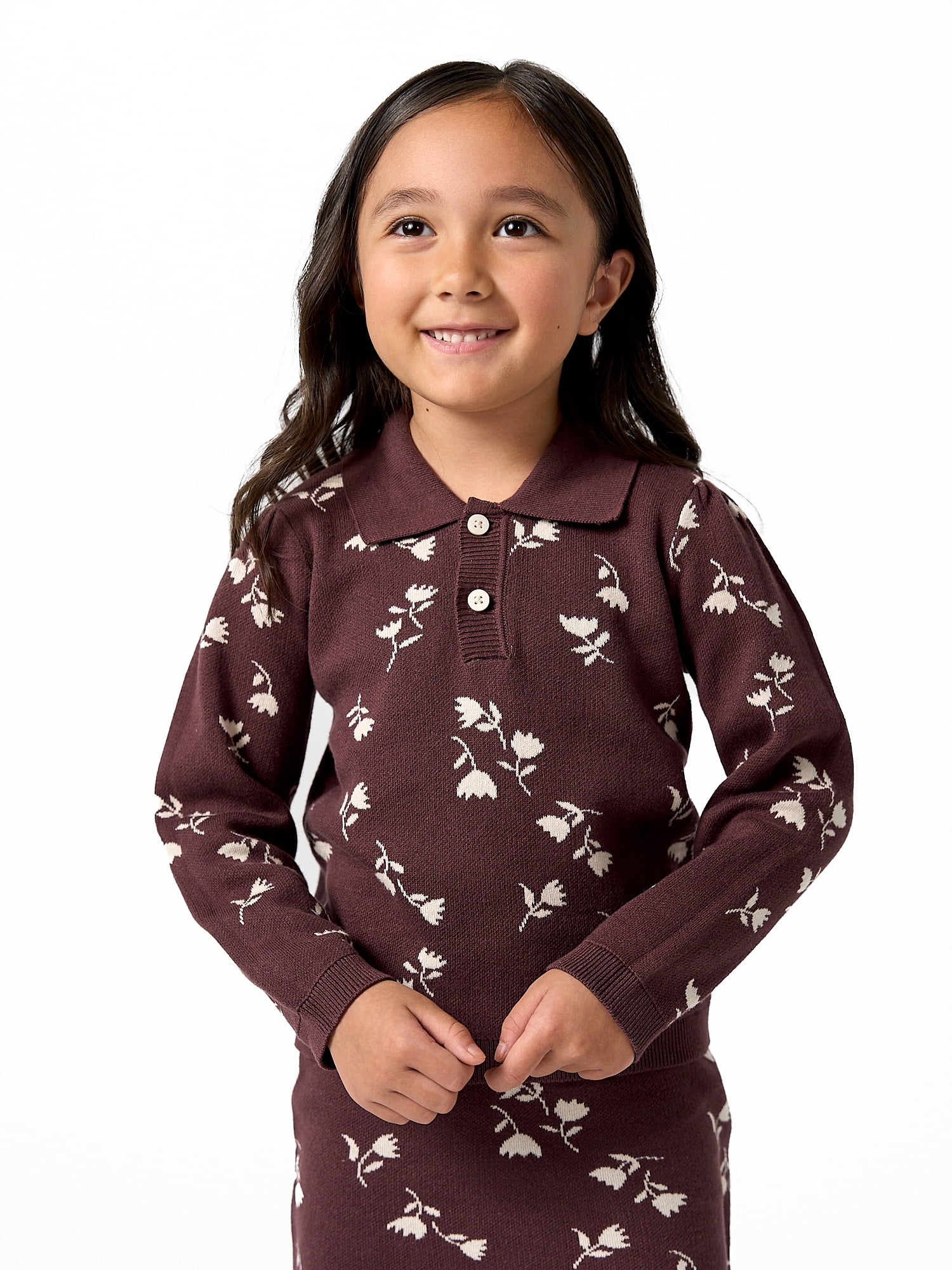 Modern Moments by Gerber Toddler Girl Jacquard Sweater and Skirt Set, 2-Piece, Sizes 12 Months - 5T