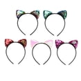 thumbnail image 1 of EeaseMX 5 diademas con orejas de gato para niños, con lentejuelas, para fiestas y decoración diaria (colores surtidos), 1 of 7