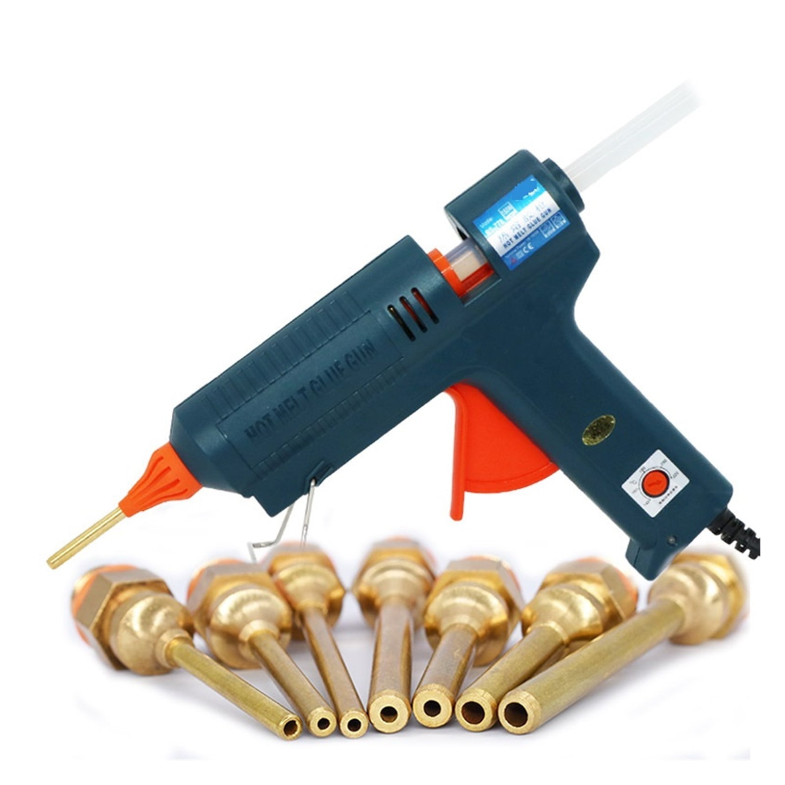 100W Long Copper Nozzle Hot Melt Glue Gun Adjustable Temperature for 11mm Glue Sticks Professional Indusrial Adhesive Glue Gun ,Effortless Crafting