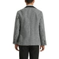 thumbnail image 3 of INSPIRE CHIC Houndstooth Print Blazer for Men's Contrast Collared Sports Coat White Black L, 3 of 4
