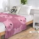 thumbnail image 5 of Mantas de tiro con patrón de cabeza de cerdo sobre fondo rosa, manta de forro polar, mantas de franela transpirables, manta cálida para cama, sofá, sillón, oficina, 5 of 8