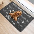 Custom Goldendoodle Dog Lover Pawprint Grey Personalized Name Welcome Doormat Front Rubber Door ...