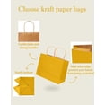 thumbnail image 3 of 13"x4.5"x10" Large Gift Bag with Handles Bulk 32PCS Gift Paper Bags Yellow Bags Multiple Uses (Wide Large), 3 of 15