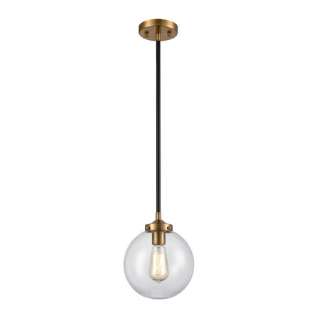 

Elk Home Boudreaux 8 Wide 1-Light Mini Pendant - Matte Black with Antique Gold
