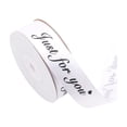 thumbnail image 2 of Polyester Gift Wrapping Ribbon, Elegant Letter Print for Wedding Shower Floral Bouquet Holiday Decor, White, JKODE, 2 of 6