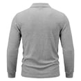 thumbnail image 4 of Aimik Polo Shirts for Men Long Sleeve Ribbed Texture Button Placket Casual Solid Shirts Fall Winter Lightweight Cozy Collared Tops, 4 of 6