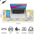 thumbnail image 5 of Long Mouse Pads for Desk,Yellow and Gray Geometric Quatrefoil Desk Mats on Top Of Desks, Desk Mouse Pad Extra Large with 3mm Non-Slip Base and Stitched Edge for Gaming,Work,Home 31.5"x11.8", 5 of 5