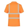 thumbnail image 5 of AHTJRT Men's High Visibility Reflective Golf Shirt Short Sleeve Safety Workwear Classic Collar Button Up Lightweight Comfortable All Day Wear Blouse Orange 2XL, 5 of 5