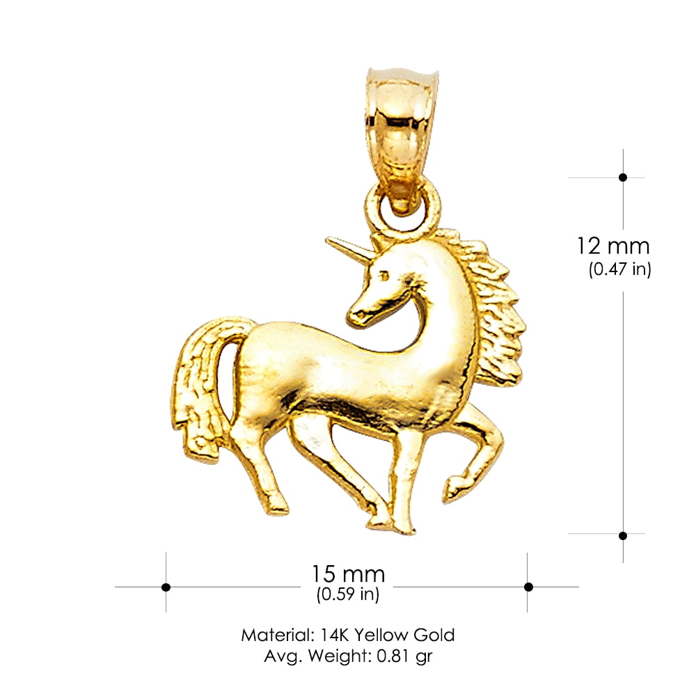 Height 18 MM Width 12 MM 14K Yellow Gold Buck Pendant