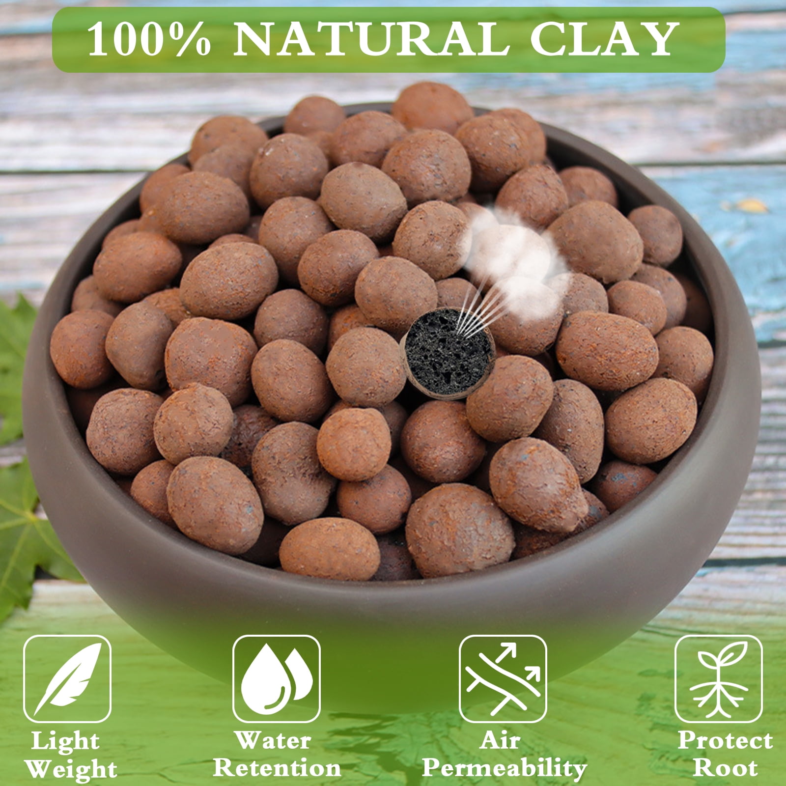 Halatool 10 LB Natural Expanded Clay Pebbles for Plants 4mm-16mm Clay Balls 100% Organic Hydroton Leca Balls for Indoor Plants Hydroponic Growing Gardening Orchids Drainage Decoration Aquaponics
