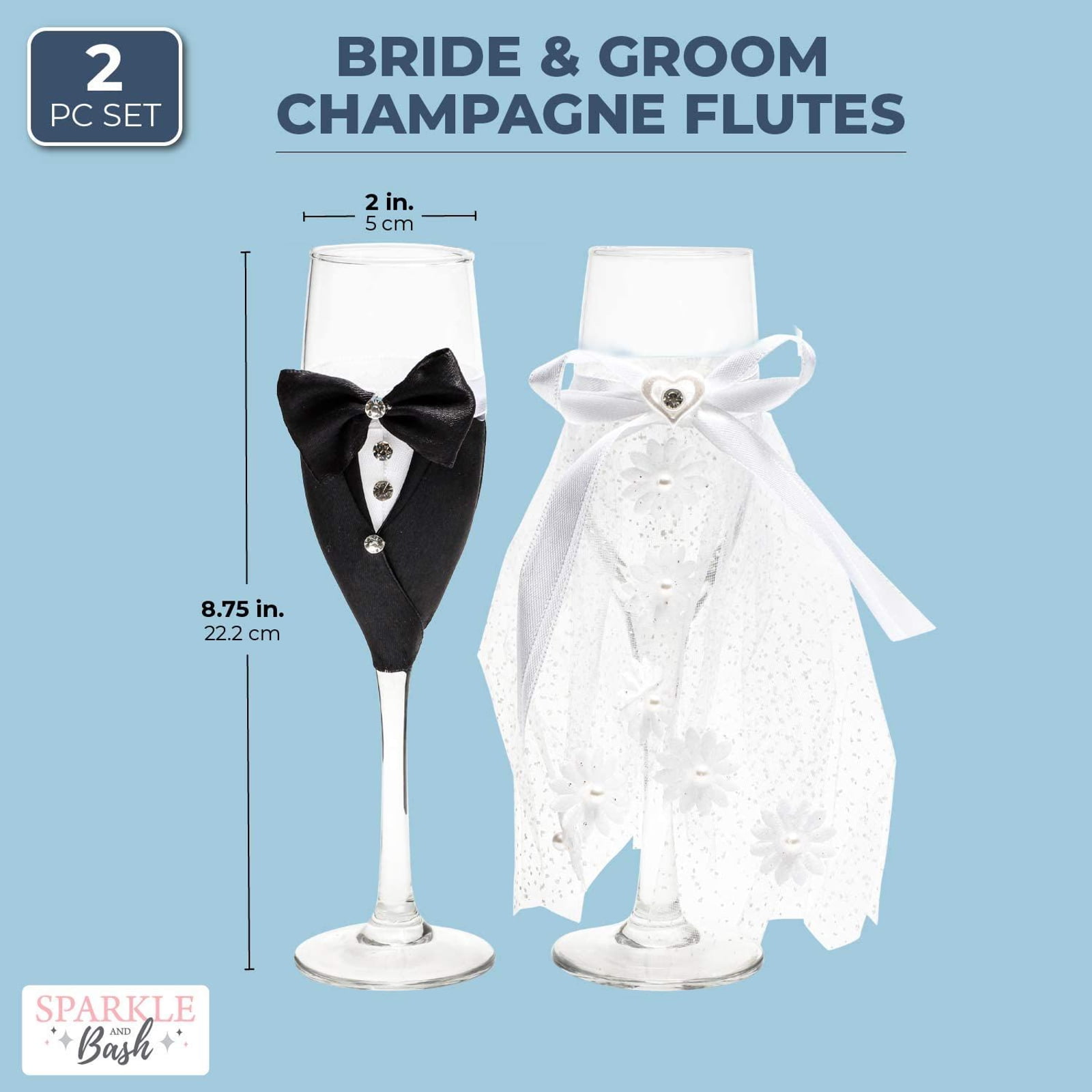 Couple Wedding Party Wine Glass Decor Bride Groom Tux Bridal Veil Toast Gift W 