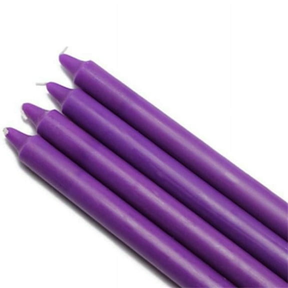 Jeco CEZ-096-12 10 in. Straight Taper Candles, Purple - 144 Piece