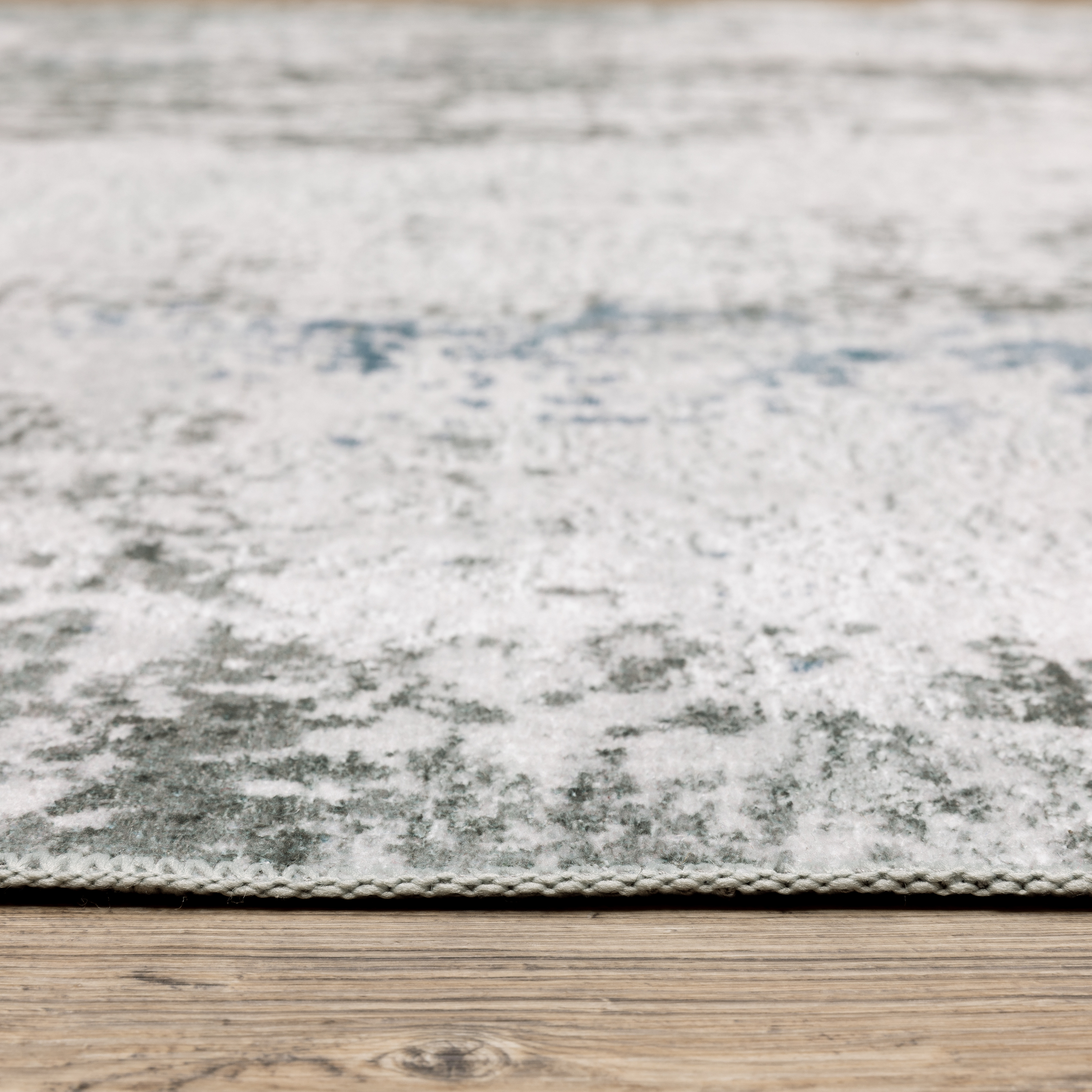 Avalon Home Marlowe Washable Marbled Abstract Grey/ Blue Indoor Area Rug