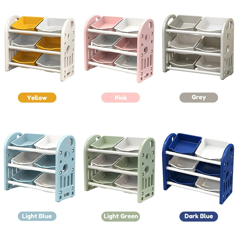 Montary Home Toy Storage with 6 Bins, Multi-functional Nursery