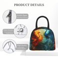 thumbnail image 4 of Haiem Red And Blue Fire Peacock Printed Lunch Bag Women, Lunch Box Lunch Bag for Women, Small Leakproof Cute Lunch Tote Large Capacity Reusable Insulated Cooler Lunch Container, 4 of 6