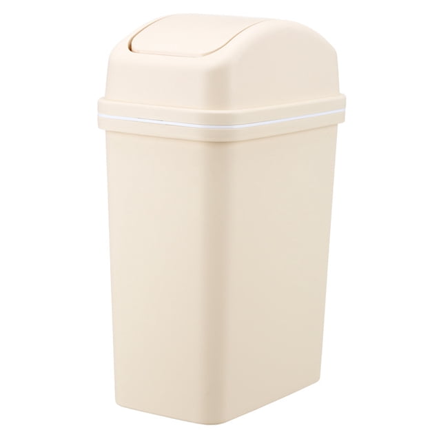 Series Bote de Basura para el hogar y la Cocina, con Borde de Acero Inoxidable,Beige