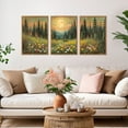 thumbnail image 2 of FCCUYE Mountain d Canvas Wall Art Set of 3, 24"x36" Country Woodcut Style Wall Decor, Forest Nature Wilderness Wall Painting, Large Modern Art Prints for Living Room, Bedroom, Farmhouse, Office, 2 of 7