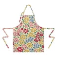 thumbnail image 2 of Pioneer Flower Floral Print Pattern Apron-Garden Aprons for Women with Pockets-Cotton Linen Waterproof Kitchen Cooking Gardening Aprons Adjustable for Kitchen,Cooking,BBQ and Salon 33x27 Inch, 2 of 7