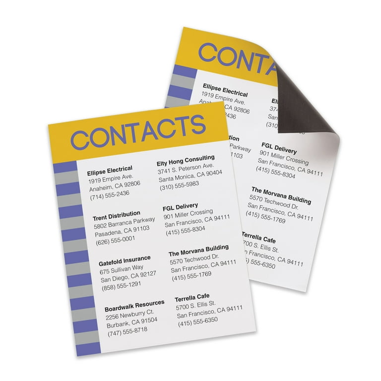 Business Card Magnets, 2 X 3.5, White, Adhesive Coated, 25/pack | Bundle of  5 Packs