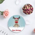 thumbnail image 4 of FMSHPON Merry Christmas Deer Set of 8 Round Coaster for Drinks, Absorbent Ceramic Stone Coasters Cup Mat with Cork Base for Home Kitchen Room Coffee Table Bar Decor, 4 of 6