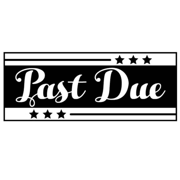 Printtoo Past Due Self Inking Rubber Stamp Pre-Inked Office Stamp- Home Office Business Stationery, 47 x 20 mm Black