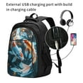 thumbnail image 2 of Balery Cute Koi Fish Serenity Mochila con carga USB para hombre y mujer - Mochila impermeable y antirrobo para laptop con puerto USB para viajes, trabajo, 2 of 7