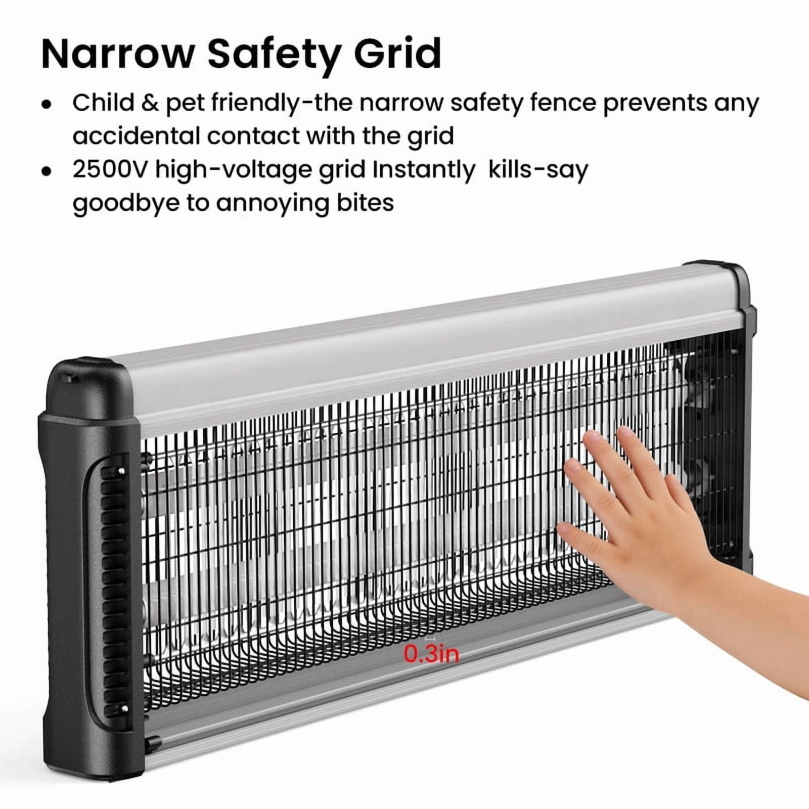 DUNCHATY 40W Electronic Bug Zapper, 365-370nm Dual-Band UVA Mosquito Killer, 2500V Instant Kill Grid, 360° Trapping, Child & Pet Safety Grille, Includes 2 T8 Tubes