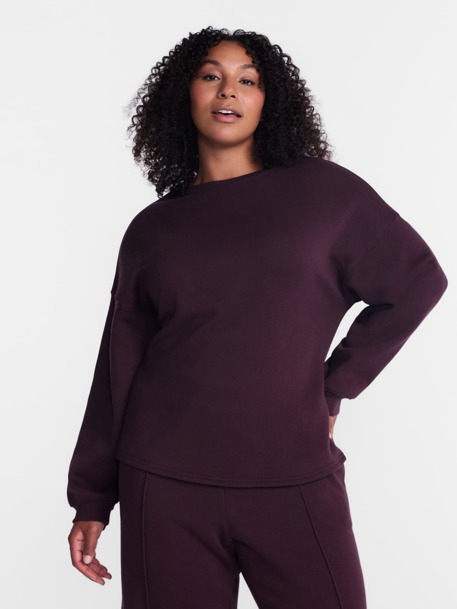 Athletic Works Women's and Women's Plus Cinched Fleece Sweatshirt, Sizes XS-4X