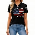 thumbnail image 4 of HAJWOH Summer Tops For Women 2025, 4Th Of July Polo V Neck Button Down Short Sleeve Collared Golf Shirts Casual Outfit, 4 of 4