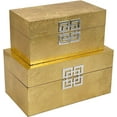 thumbnail image 3 of Galt International Storage Box Set Decorative Storage Box w/Hinged Lid Classic Design Wood Decor Boxes with Geometric Clasp Storage for Bedroom & Home - Set of 2 (Gold Leaf), 3 of 8