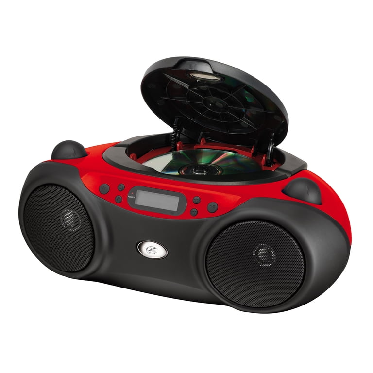 GPX Sporty CD/Radio Boom Box, Red and Black - Walmart.com
