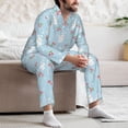thumbnail image 7 of Salouo Easter Rabbit Print Button-Front Long Sleeve Pajama Set for Men, Soft 2Pjs Men's Long Sleeve Sleepwear-X-Large, 7 of 7