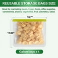 thumbnail image 2 of Reusable Food Storage Bags, 4 Pack Reusable Gallon Bags Seal & Leak Proof, BPA Free Reusable Freezer Bags for Travel, Marinate Meats, Fruit or food Storage, 2 of 6