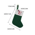 thumbnail image 2 of Adornos navideños, adornos navideños, regalos navideños, medias de punto, medias de lana, alfabeto bordado, bolsa de regalo de dulces para niños, media navideña verde, bolsa de regalo para uso domésti, 2 of 2
