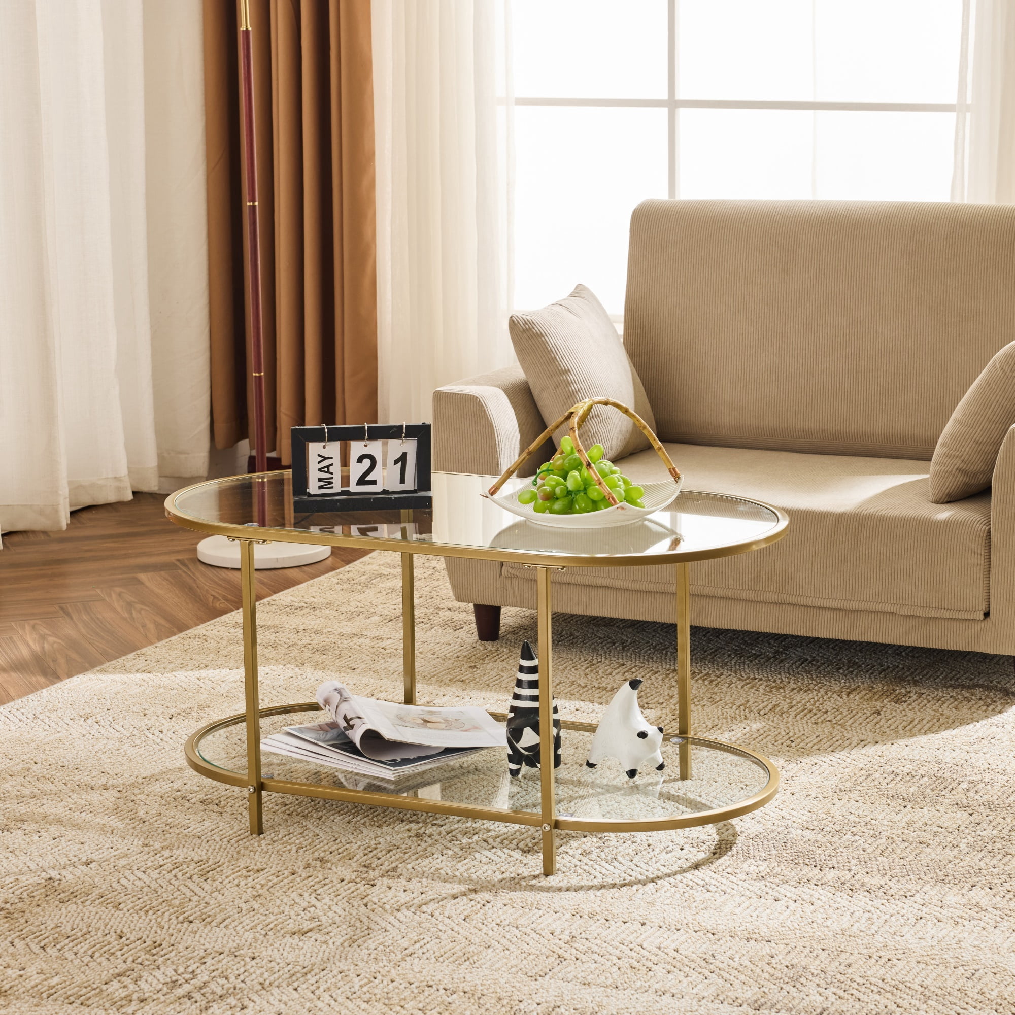 Ktaxon Rustic Coffee Table, 37.80